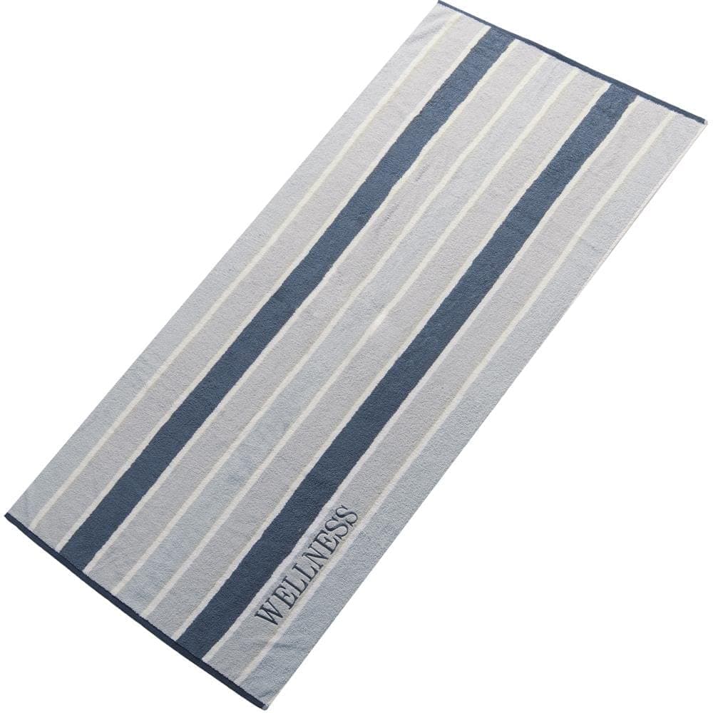 🌊 aqua-textil Wellness Saunatuch 80 x 200 cm Streifen grau Baumwolle Frottee Sauna Handtuch Strandtuch 80x200 cm Grau Streifen 🌞
