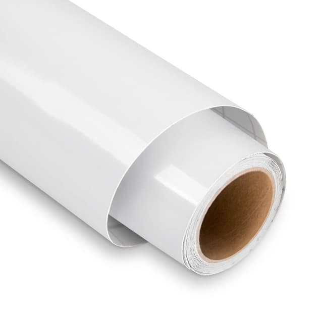 🎨 Glänzend Weiß Plotterfolie Vinyl, 30,5 x 152,4 cm Vinylfolie Plotter für Cricut 🖌️