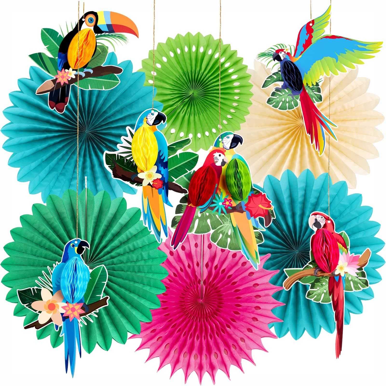 SUNBEAUTY 12 Stück Hawaii Party Deko 🌺🦜🌴