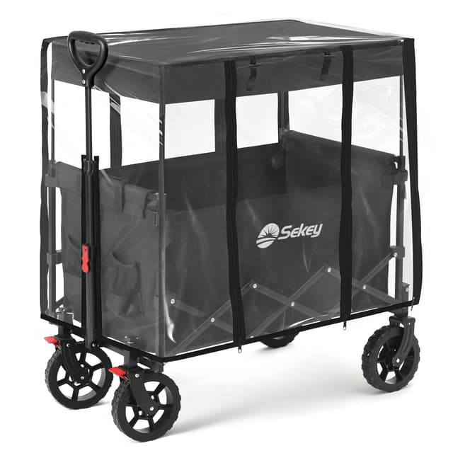Sekey Bollerwagen Regenschutz | Faltbar mit Dach | Hochwertiges EVA-Material