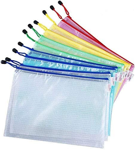 Vicloon Dokumententasche A4 - 10 Stücke A4 Datei Taschen mit Reißverschluss