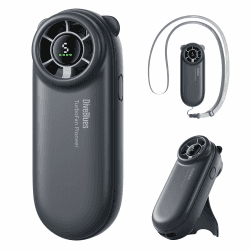 🌬️🐻 Diveblues TurboBear Mini Turbo Handventilator | Taschenformat für Reisen, Outdoor, Sommer Schwarz