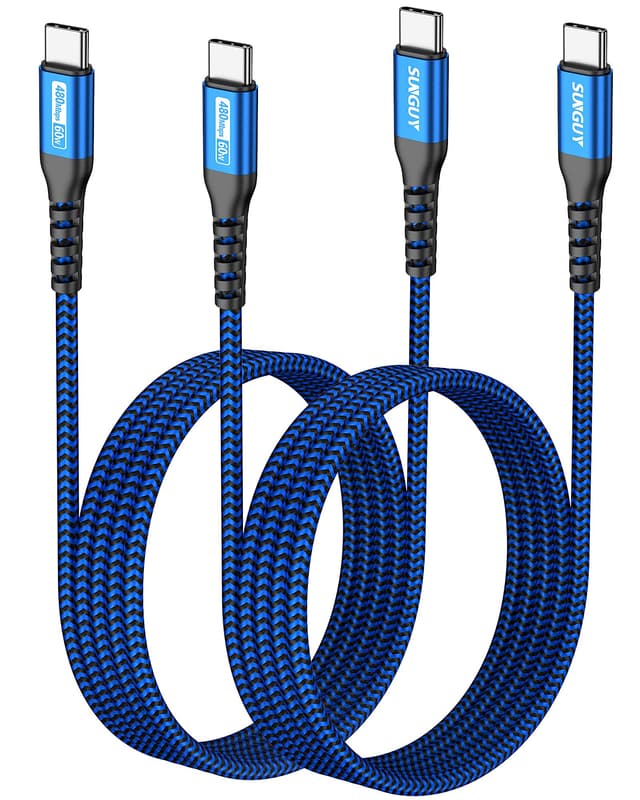 SUNGUY USB C auf USB C Kabel 2 X 1.5M 60W USB C Ladekabel 📱💻