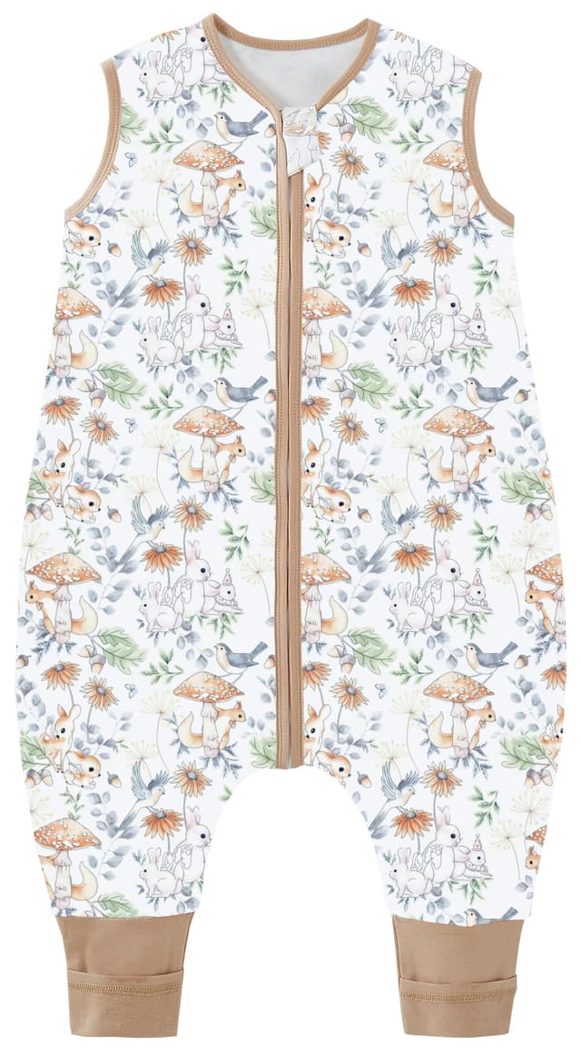 🌟 Chilsuessy Baby Sommerschlafsack mit Füßen 0.5 Tog Pilzkaninchen 🌙