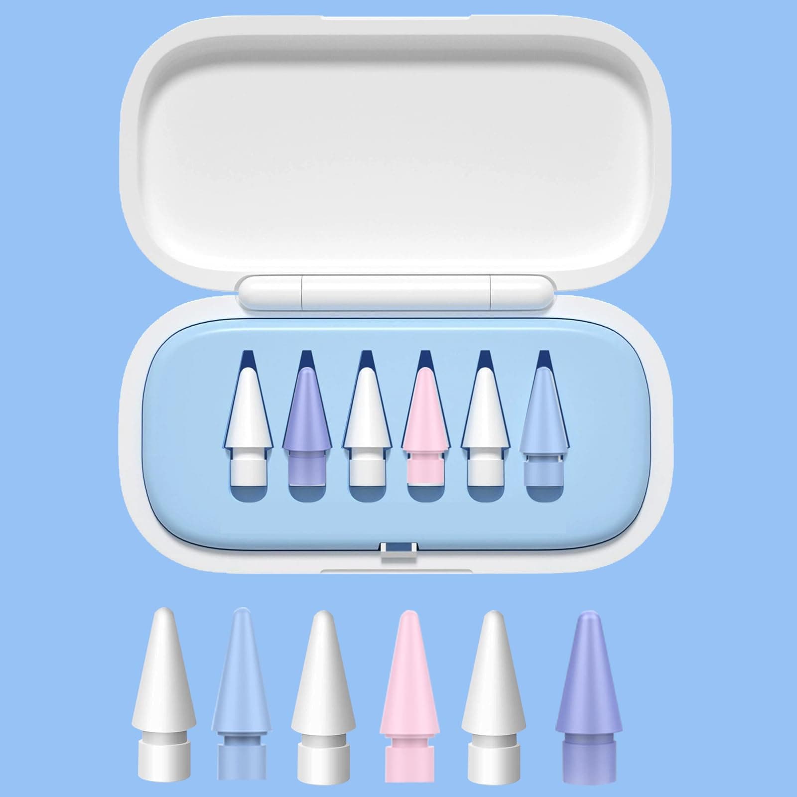 🎨📱 6 Stück Spitzen Ersatz für Apple Pencil 1/2/Pro Generation - Hochempfindliche Ersatzspitzen und Präziser Steuer Stift
