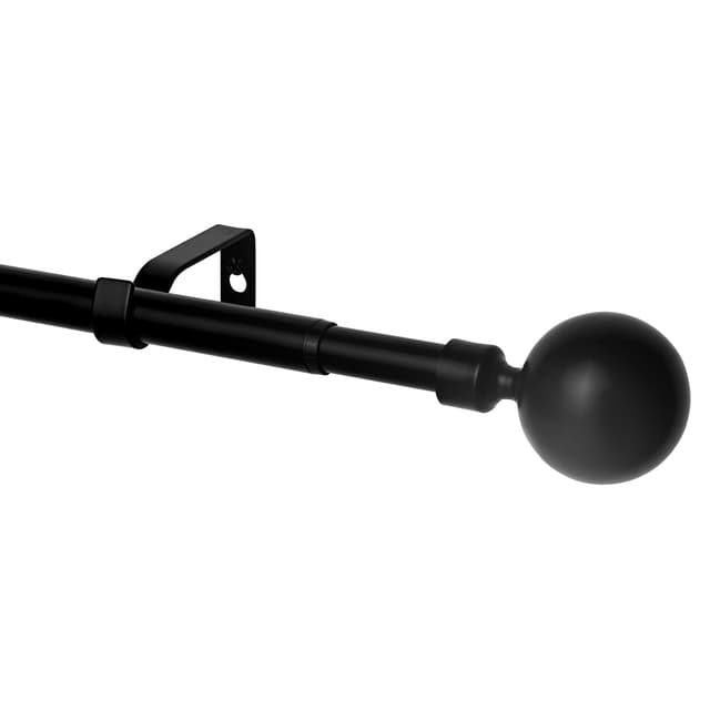 WL.Rocaille Schwarze Gardinenstange mit Kugel 76-200CM 🌟