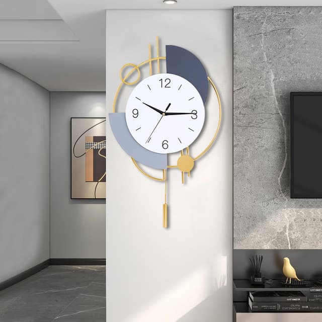 TOHOOYO Wanduhr für Wohnzimmer Dekoration 🕰️ Große dekorative Wanduhr mit Pendel in Gold