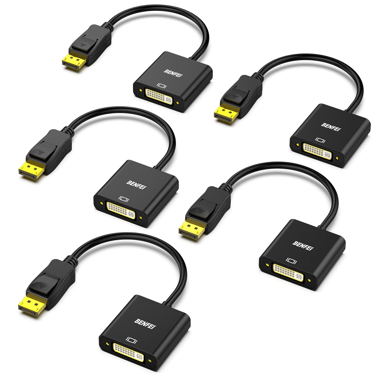🔌 BENFEI DisplayPort auf DVI Konverter 5 Stück - HDTV Adapter Konverter