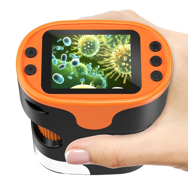 🔬 1000X Handy Digital Mikroskop für Kinder: 4K 2.0" Bildschirm Wiederaufladbar Mini Taschen Tragbares USB Trichome Mikroskope Science Kit 🎁