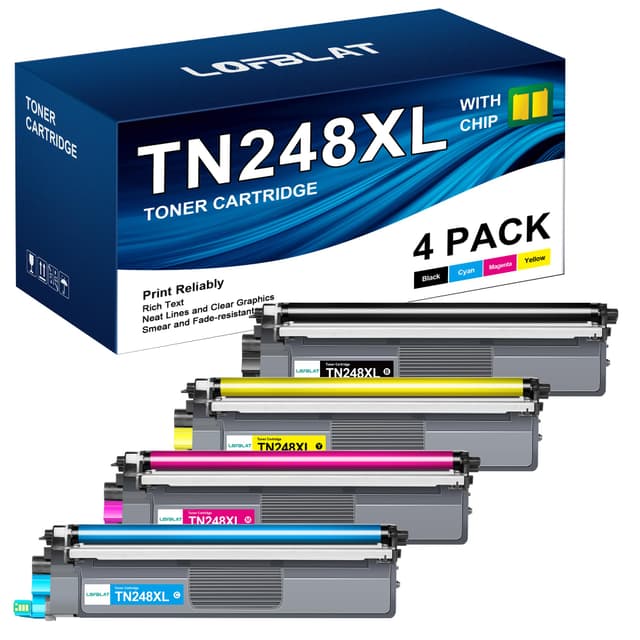 🔥 LOFBLAT TN248XL TN248XLCMYK Kompatibel für Brother TN248 TN248XL Toner für Brother MFC-L3760CDW Toner MFC-L3740CDW MFC-L3740CDWE DCP-L3520CDW DCP-L3560CDW (4 Pack) TN248XL 4P - 50% RABATT! 🎉