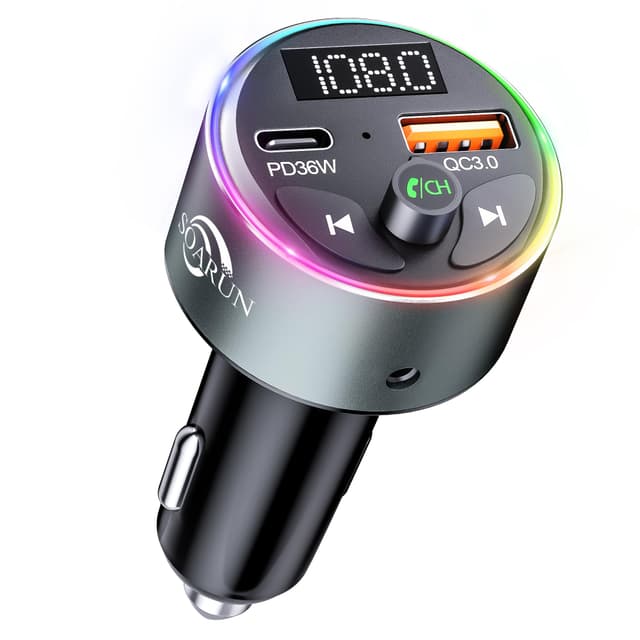 🚗 Bluetooth Adapter Auto: SOARUN AUX Bluetooth 5.3 FM Transmitter Auto Radio 54W