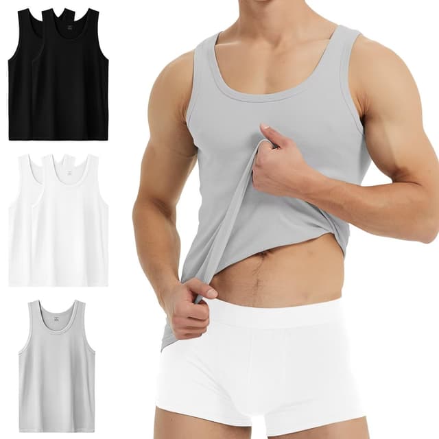 YouShow Unterhemd Herren 3/5er Pack 100% Baumwolle Tank Top Feinripp 4XL 🌟👕