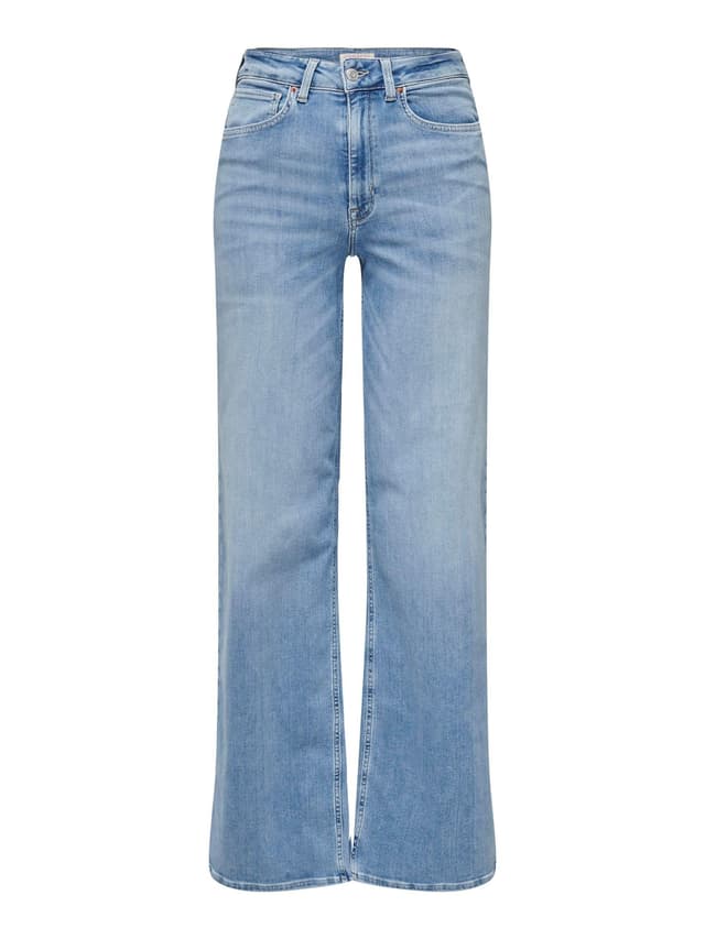 👖 Nur für Damen! Weite Bein Jeans ONLMADISON Hohe Taille - Light Blue Denim