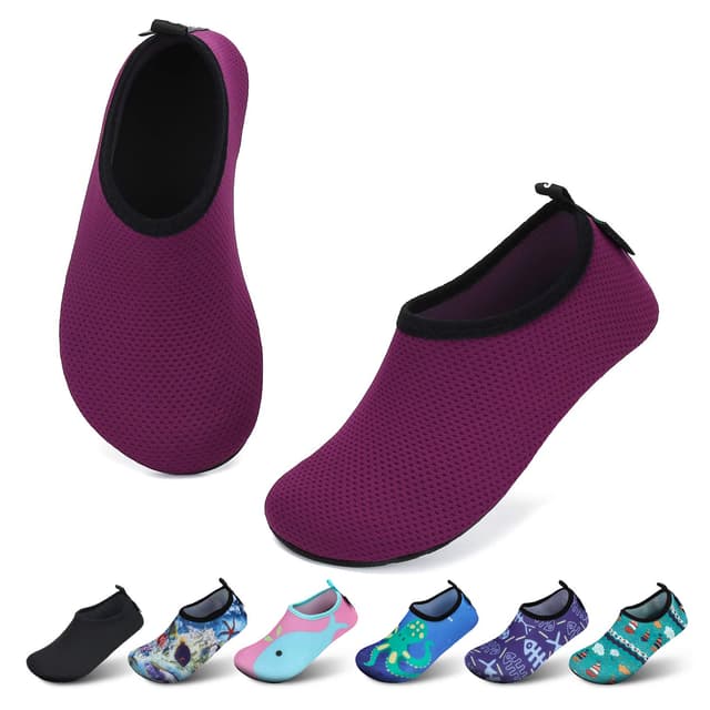 🌈 SAGUARO Kinder Badeschuhe Mädchen Schwimmschuhe Junge Schnell Trocken Outdoor Aqua Schuhe Pool Yoga 21-35EU 32/33 EU Violett