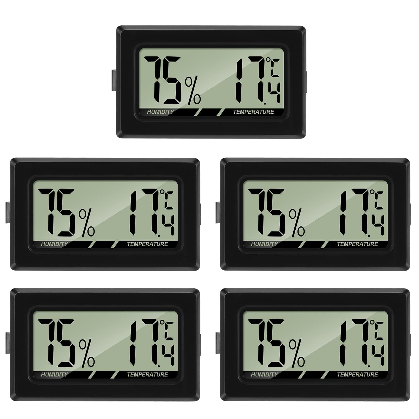 Thlevel Luftfeuchtigkeitsmesser Thermometer Hygrometer Mini Digital Temperatur Zimmerthermometer 5 Stücke
