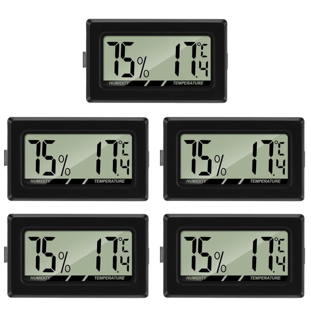 Thlevel Luftfeuchtigkeitsmesser Thermometer Hygrometer Mini Digital Temperatur Zimmerthermometer 5 Stücke