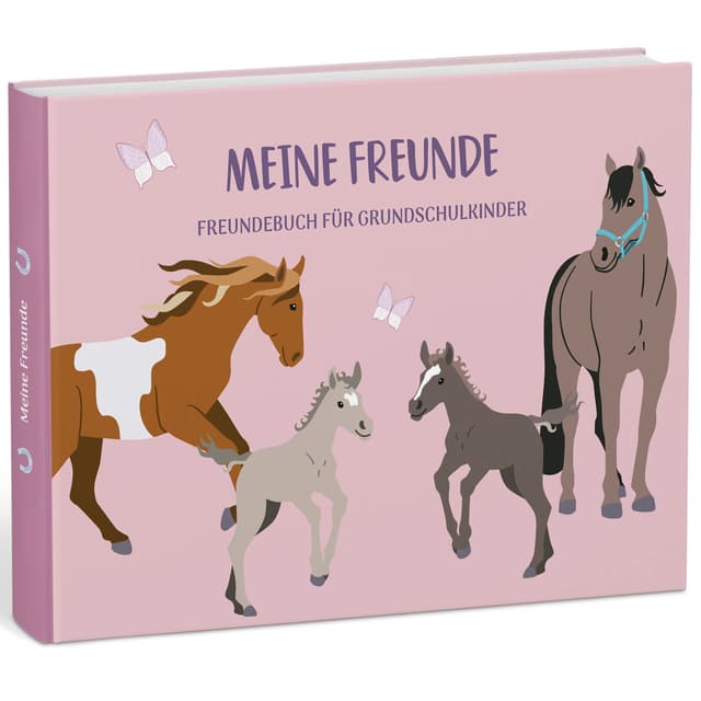 mintkind® „Meine Schulfreunde“ Freundebuch Schule Mädchen und Jungen Pferde Design