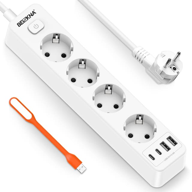 Steckdosenleiste 4 USB Mehrfachsteckdose mit Schalter 📱🔌