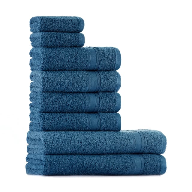 Tuiste Handtücher Set Petrol Blau 8-teilig 🛁🌿 | 100% Baumwolle | Weich und Saugstark