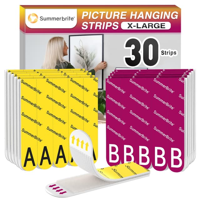 🌞 Sommerbrite Klebestreifen 15 Paar - Für Bilder Aufhängen ohne Bohren