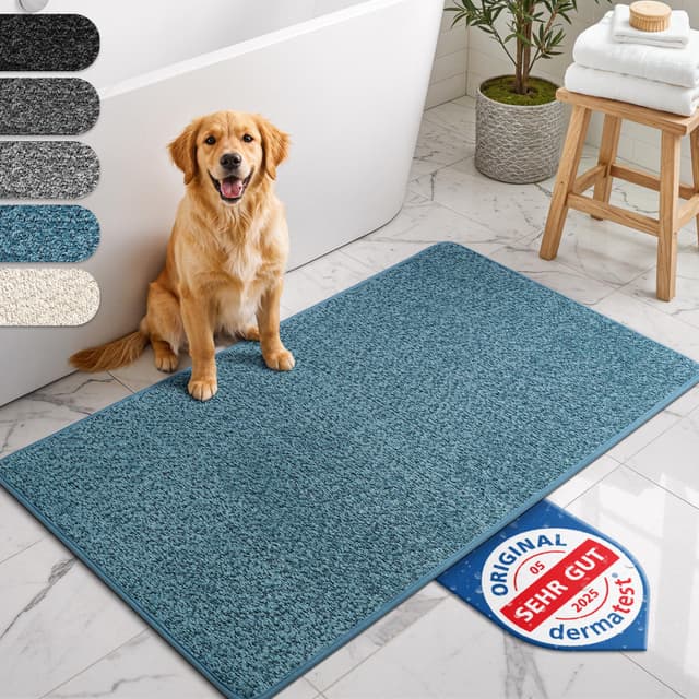 Bodenständig® Badematte blau 60x90 cm - Rutschfest & Waschbar