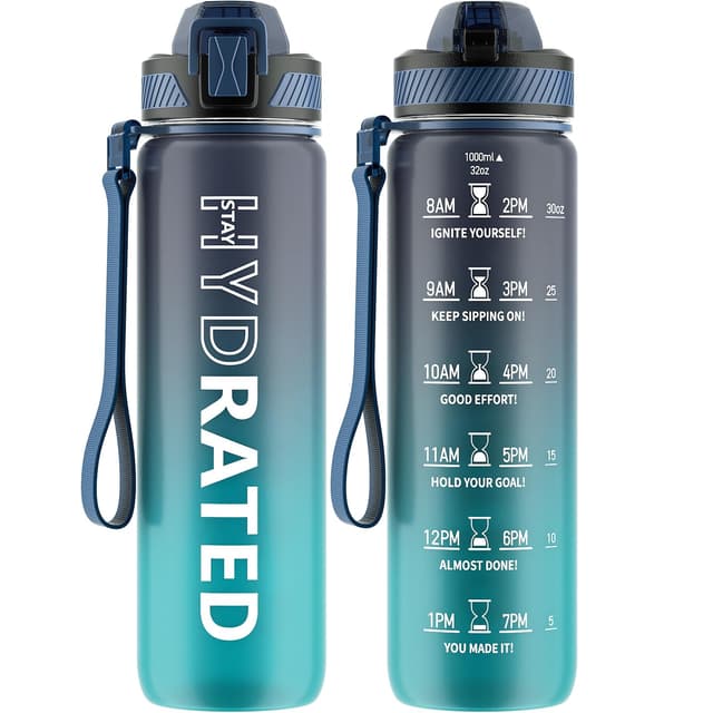 QLUR Trinkflasche 1L BPA-Frei Tritan Wasserflasche mit Strohhalm 🌊🎯