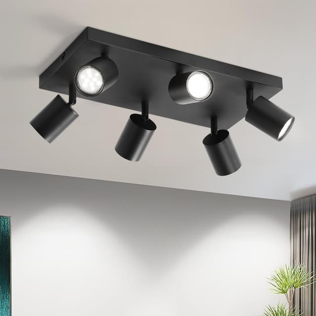 Angebot: Homefire LED Deckenstrahler Deckenlampe Schwarz - 6 Flammig GU10 Deckenleuchte