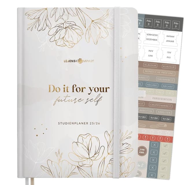 Lebenskompass® Studienplaner & Schülerkalender 2025/2026 A5 „Bloom“ 🌸