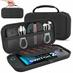 🎮 MoKo Tasche für Nintendo Switch 2 (2025) - Switch 2 Case mit großer Kapazität, Schützende Harte Tragetasche Hülle - Schwarz
