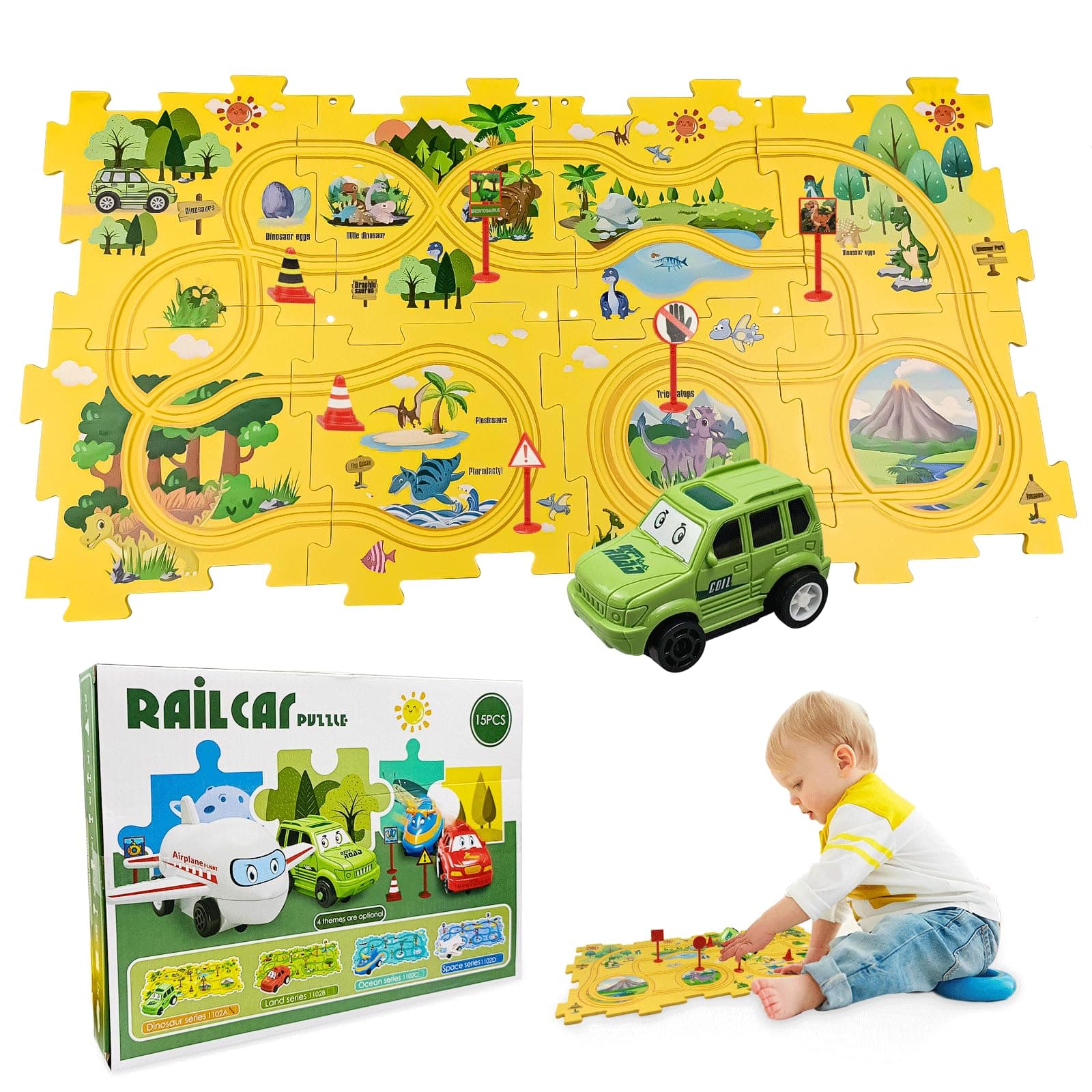 ZITUZY Auto Spielzeug Autorennbahn Spielzeugauto DIY-Puzzlebahn 🚗