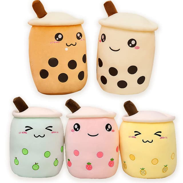 AMOZO Bubble Tea Kuscheltier Plüschtier Boba Tee Süße Kissen Plushie XXL Soft Plüsch Kissen Puppe Kinderspielzeug (Coffee,35cm) Coffee 35cm