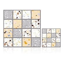 HEPENG 40PCS Fliesenaufkleber PVC - Selbstklebende Mosaikfliesen für Küche und Bad