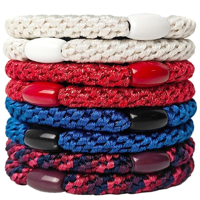 🌈 AXEN 8PCS Elastische Haargummis für Frauen Mädchen, Baumwollbänder Weiche Geflochtene Pferdeschwanzhalter für Dickes Haar und Lockiges Haar, Traubenfarben