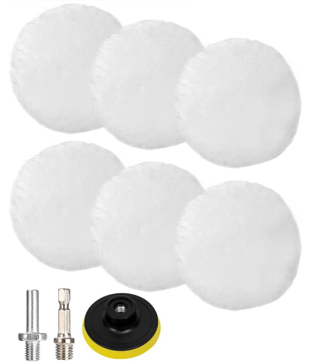 🚗 Auto Polierhaube, 9 Stück 80MM Wolle Polieraufsatz Set 🧼
