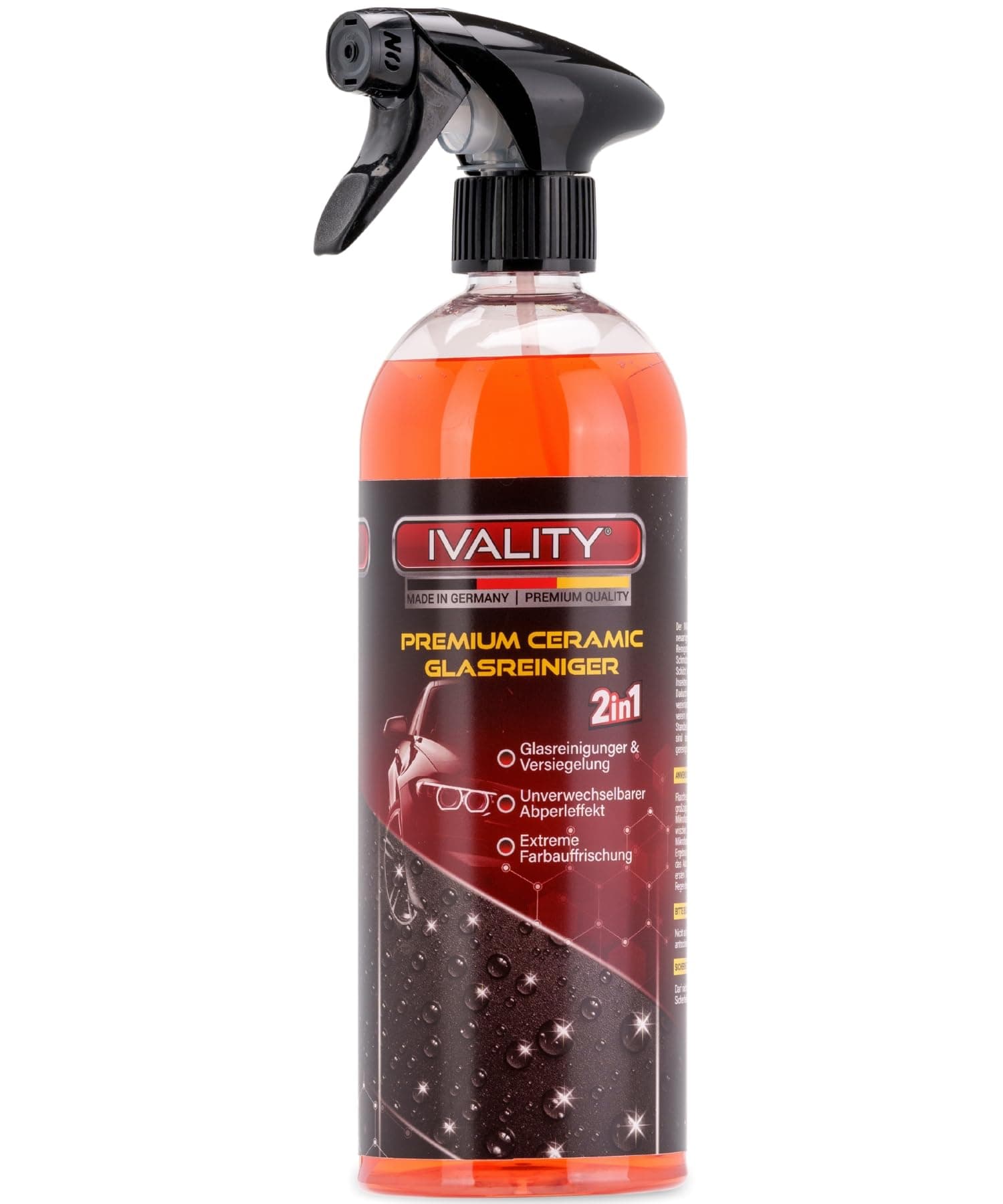 IVALITY® Glasreiniger Auto mit Scheibenversiegelung - 2in1 Windschutzscheiben Reiniger
