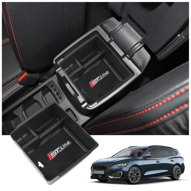 BIXUAN Kompatibel mit Ford Focus MK4 Kuga MK3 ST Line 2018-2023 2024 Mittelkonsole Aufbewahrungsbox 💎