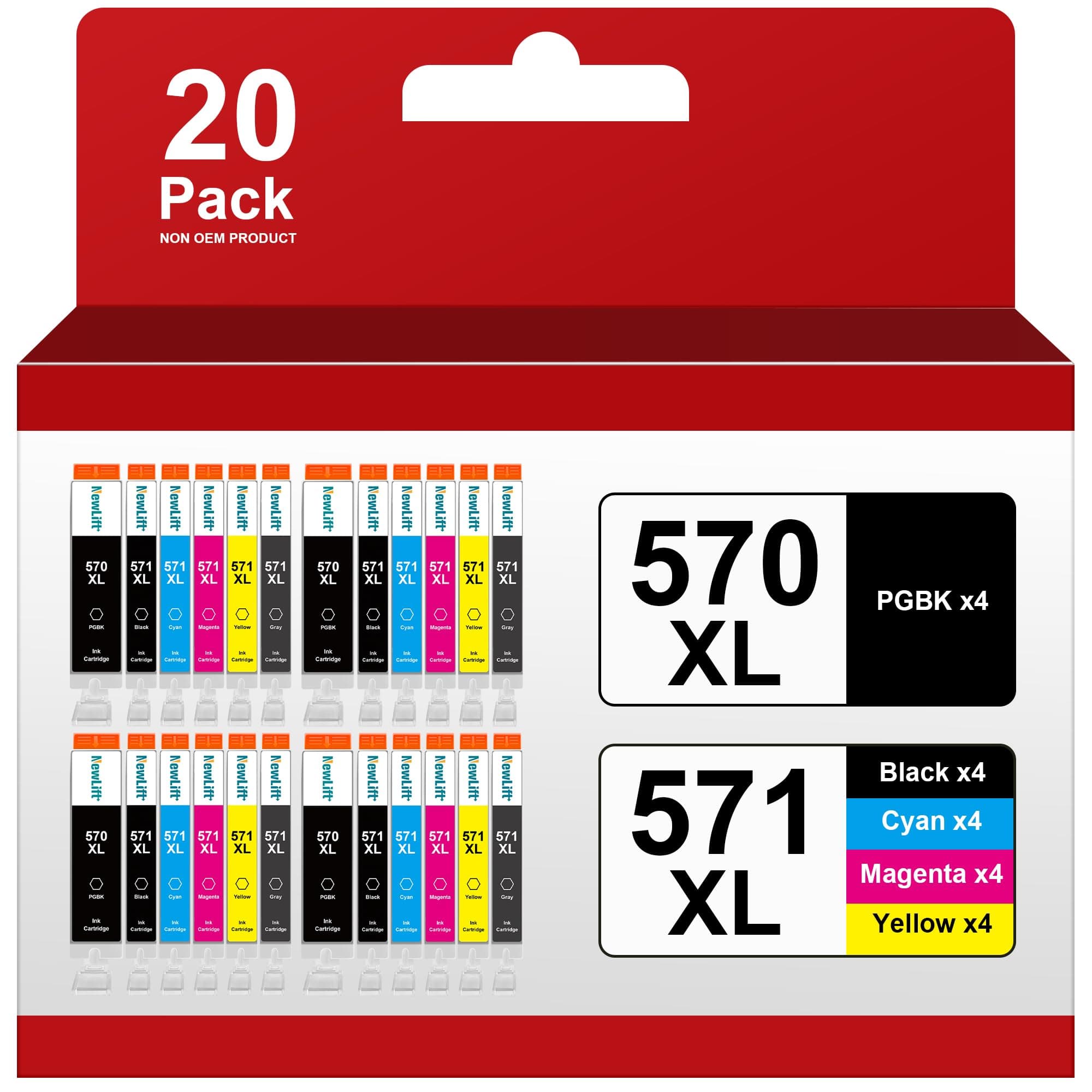 🖨️ NewLift 570XL 571XL Kompatible für Canon ts5050 Druckerpatronen - 20er-Pack