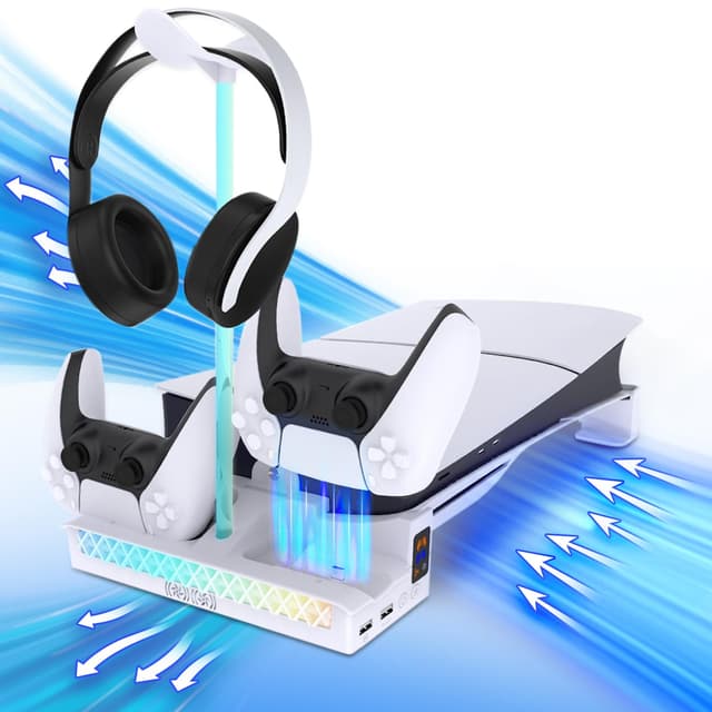 🎮🔥 Sehawei Horizontale PS5 Halterung mit Kühler für PS5 Slim 2023 🎧🎮