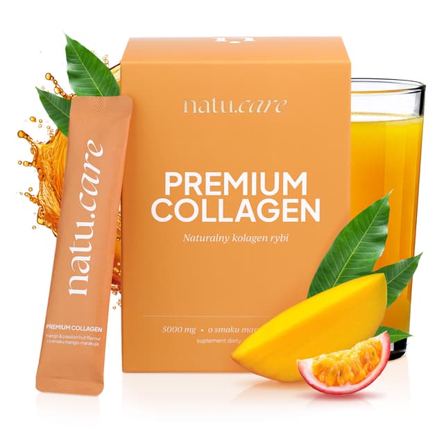natu.care - Natürlich Collagen Pulver 5000 mg - Kollagen Pulver Hydrolysat - Marine Collagen Powder mit Vitamin C - Peptide Typ 1 - Kolagenpulver Hochdosiert Haut Haare (30 Portionen, Mango-Maracuja)