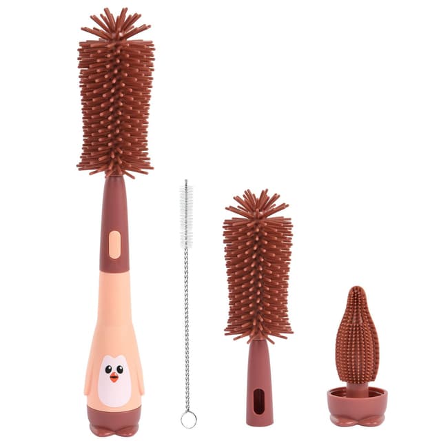 Vicloon Baby Flaschenbürste Set, 3 in 1 Silikon Babyflaschenbürste 🍼🧴🍥