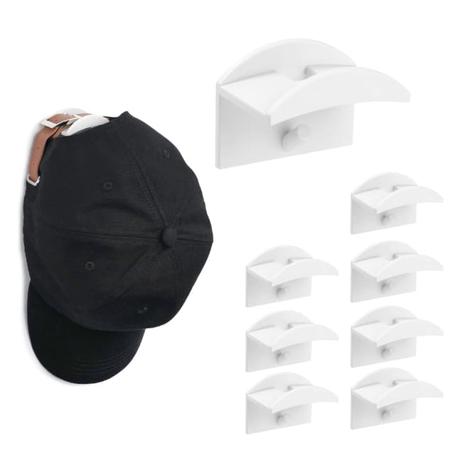 Vicloon Selbstklebende Hut-Organizer - 8 Stück Weiß 🧢