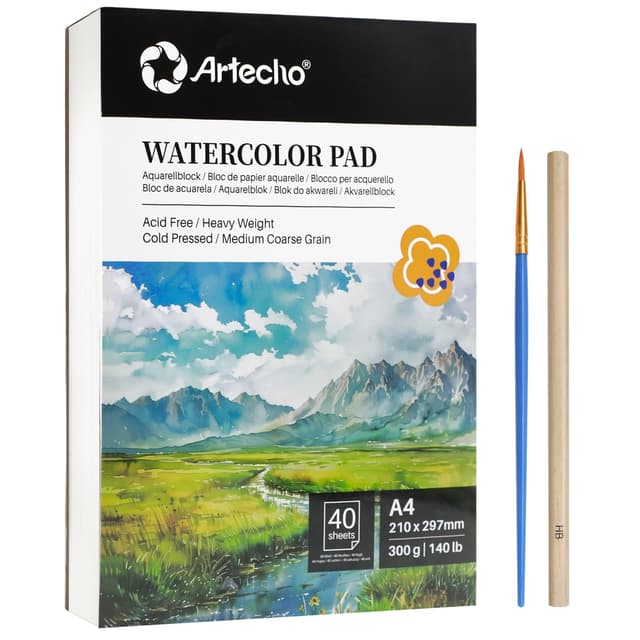 Artecho Aquarellpapier A4 300g 40 Blatt 🎨🖌️