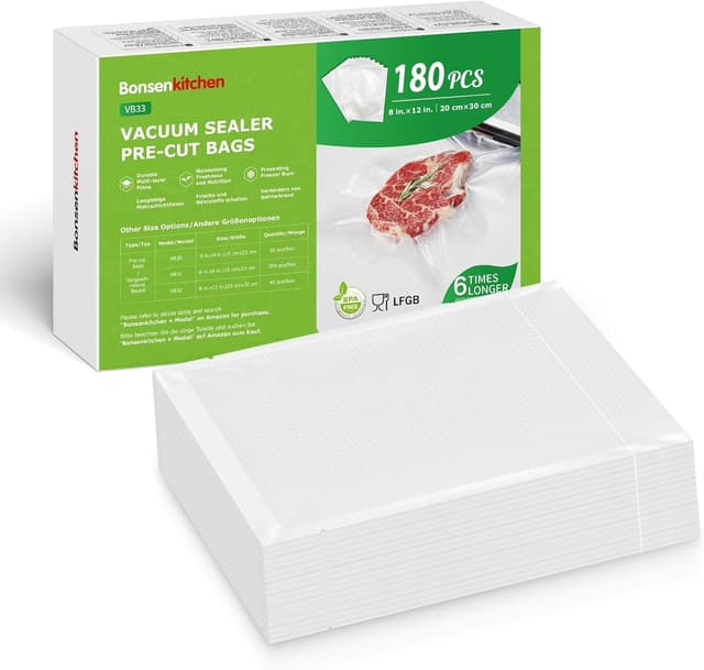 🛍️ Bonsenkitchen Profi Vakuumbeutel Deal: 180 Beutel 20x30cm