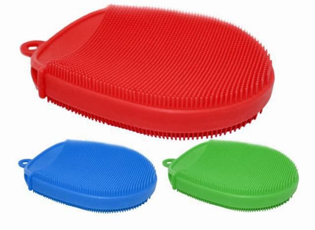 🧼🧤 NERTHUS FIH 344 Silikon-Schrubber | Rot/Grün/Blau | 17 x 2,5 x 10 cm | Deal!