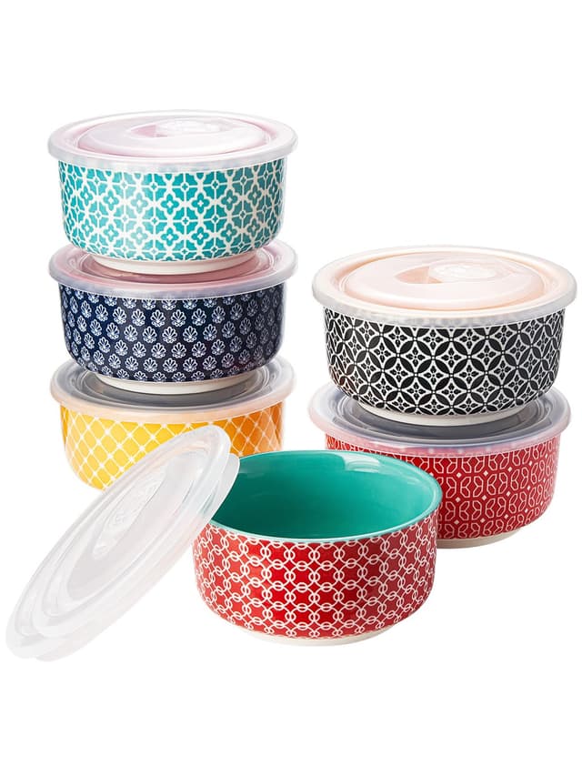 DOWAN Creme Brulee Schälchen mit Deckeln, 6 X 235ml Porzellan Souffle Förmchen 🍮🌈