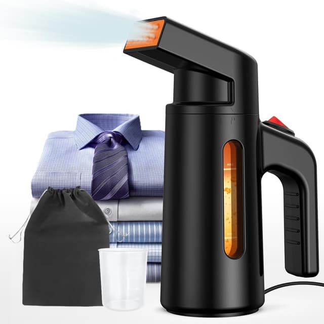 OLAYMEY Steamer Dampfglätter, Dampfglätter Reise 700W 🌟 Hemdenbügler Schwarz Orange 🔥