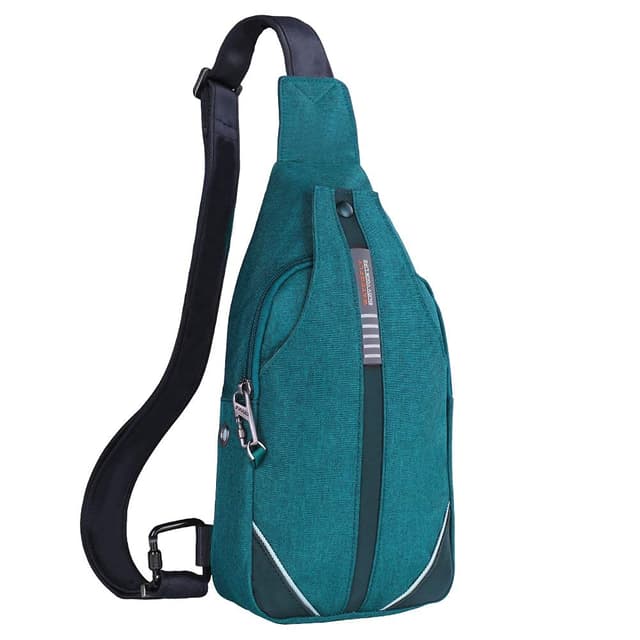 🎒 WATERFLY Anti-Diebstahl Sling Bag für Damen und Herren Brusttasche Hippie Crossbody Bag Multipurpose Daypack S Pfauen Blau