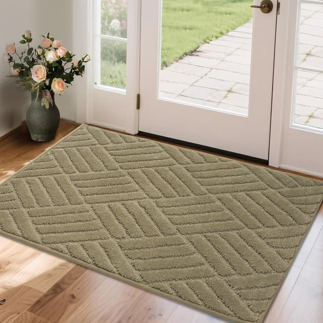 FEOMOS Schmutzfangmatte Innen 60x90cm 🌟 Rutschfeste Fußmatte gegen Schmutz und Nässe 🚪 Taupe 60x90cm