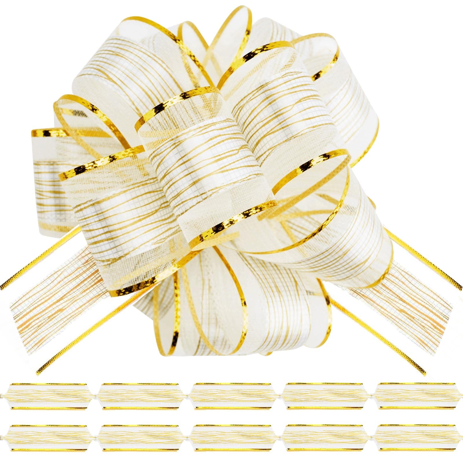🎁🎄 JijAcraft 12 Stück Weiß Geschenkschleifen - Groß Weihnachtsschleifen Selbstklebend 16cm