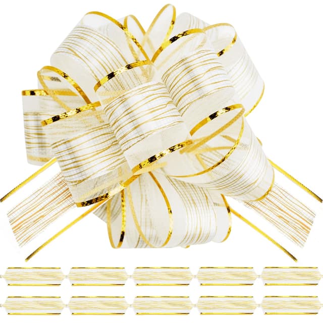 🎁🎄 JijAcraft 12 Stück Weiß Geschenkschleifen - Groß Weihnachtsschleifen Selbstklebend 16cm